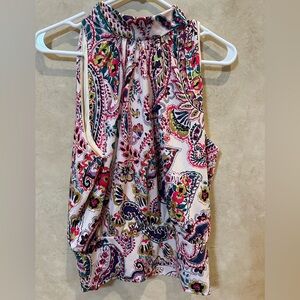 Jules & Leopold Multicolor Paisley Sleeveless Top Y2K vintage retro club wear